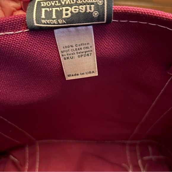 L.L. Bean Vintage 90’s Boat and Tote Canvas Bag No Monogram Magenta & Teal Med - Picture 3 of 14